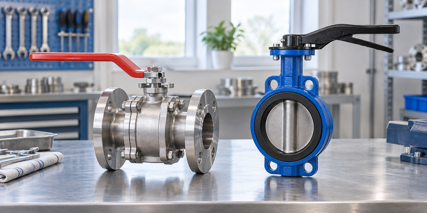 Ball and butterfly valve construction (illustration)