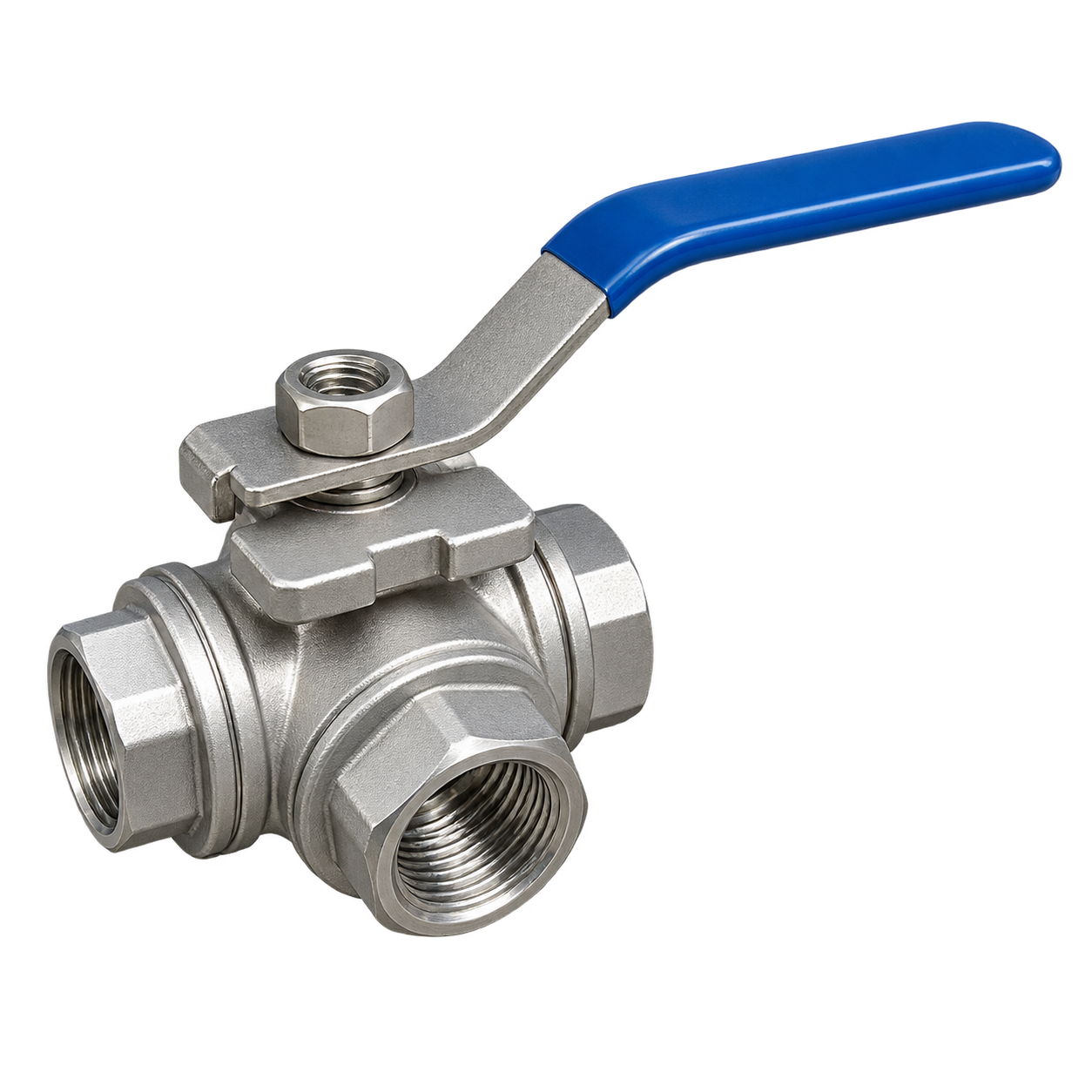 Female-Threaded Three-Way Ball Valve