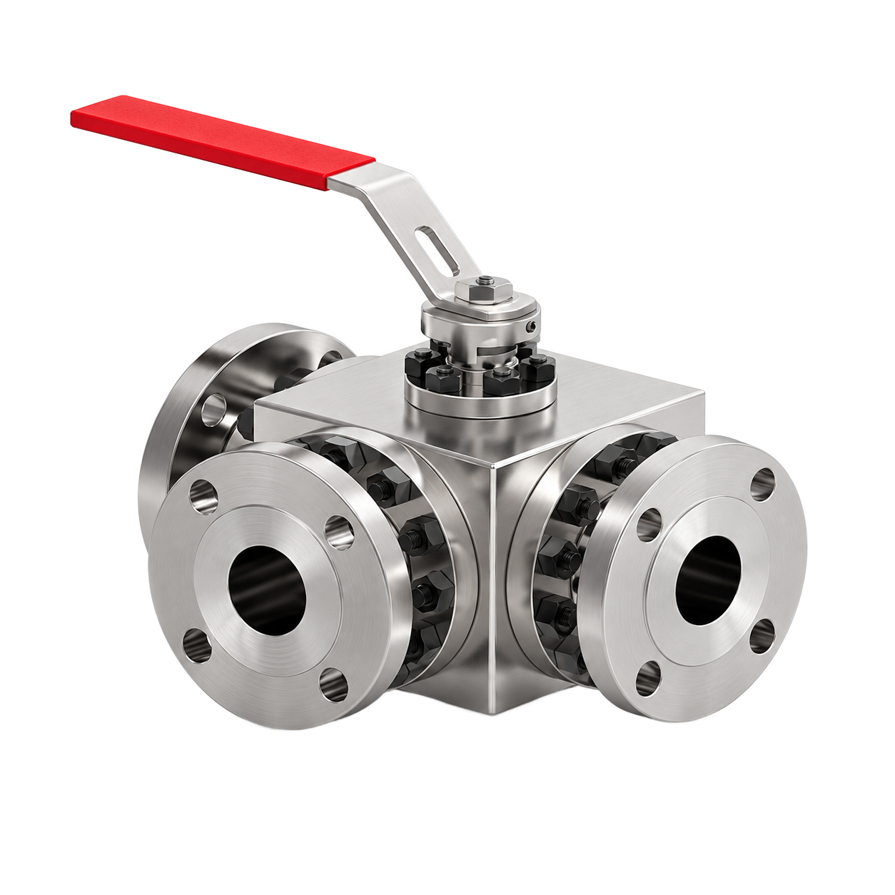 Three-Way Flanged Ball Valve